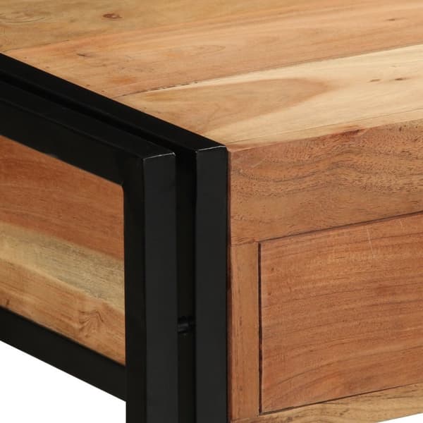 vidaXL Konsolbord Brun, Sort Massivt akacietræ, jern 120 x 33 x 75 cm