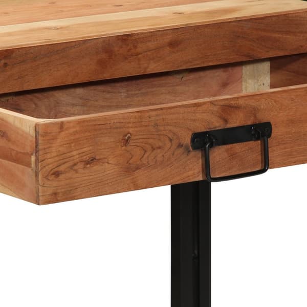 vidaXL Konsolbord Brun, Sort Massivt akacietræ, jern 120 x 33 x 75 cm