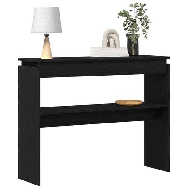 vidaXL Konsolbord Svart ek Massiv ek 80 x 30 x 102 cm Konsolbord