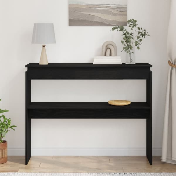 vidaXL Konsolbord Svart ek Massiv ek 80 x 30 x 102 cm Konsolbord