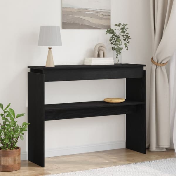 vidaXL Konsolbord Svart ek Massiv ek 80 x 30 x 102 cm Konsolbord