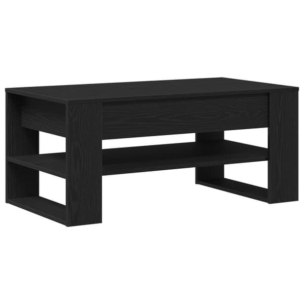 vidaXL Sofabord Sort egetræ Konstrueret træ 102 cm x 55 cm x 45 cm