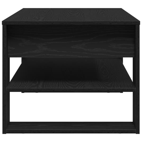 vidaXL Sofabord Sort egetræ Konstrueret træ 102 cm x 55 cm x 45 cm