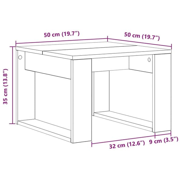 vidaXL Sofabord Sort eg Træ 50 x 50 x 35 cm Holdbar Sofabord