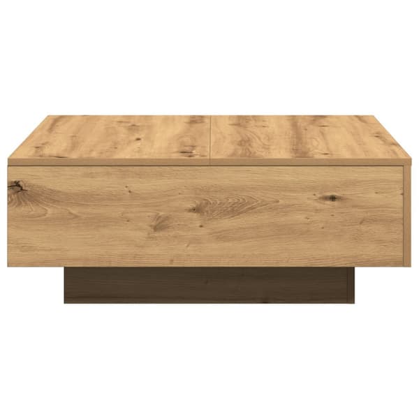 vidaXL Soffbord Hantverksmässig ek Massivt trä 80 x 80 x 31 cm