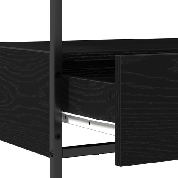 vidaXL Consolebord Sort egetræ Træ, Metal Medium Holdbart Endebord