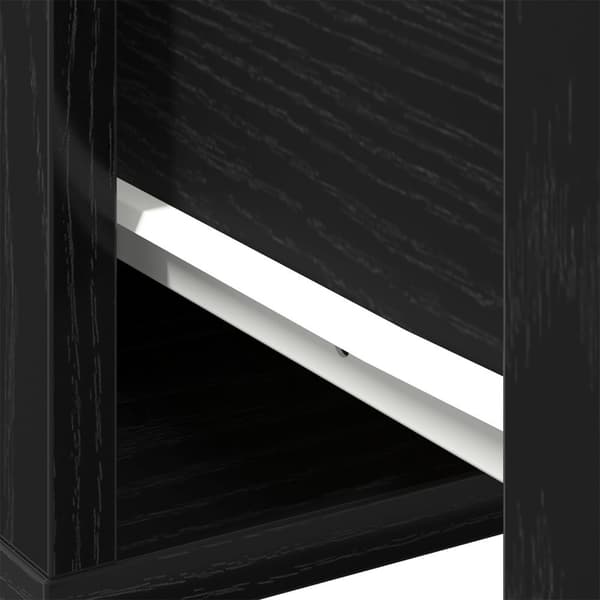 vidaXL Kaffebord Sort eg Ingeniørtræ 60 x 60 x 38 cm Udvideligt