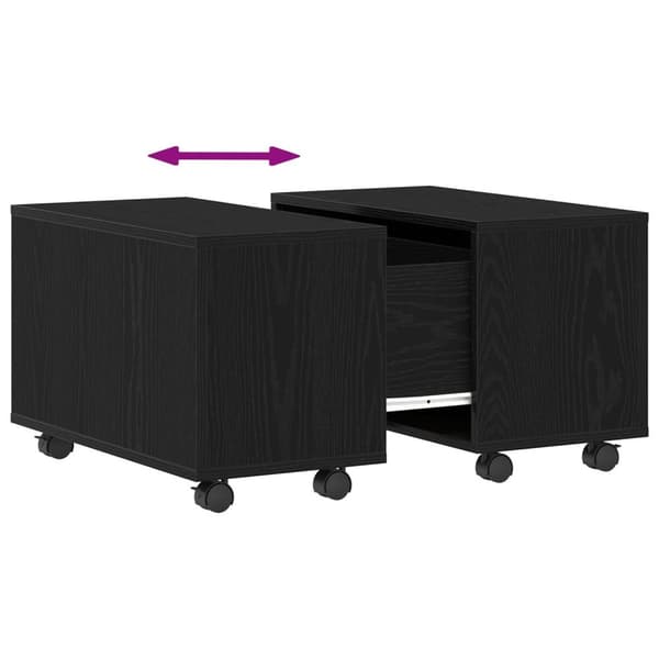 vidaXL Kaffebord Sort eg Ingeniørtræ 60 x 60 x 38 cm Udvideligt