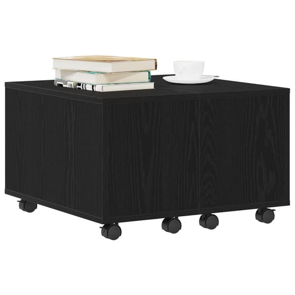 vidaXL Kaffebord Sort eg Ingeniørtræ 60 x 60 x 38 cm Udvideligt