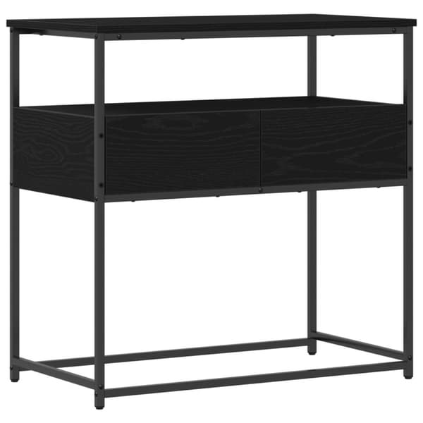 vidaXL Konsollbord Svart Eik 75x40x75 cm Ingeniørtre og Stål