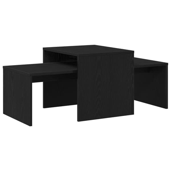 vidaXL Nest av bord svart eik 100x48x40 cm ingeniørtre