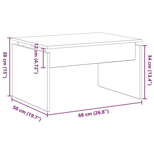 vidaXL Kaffeebord Svart Ek Trä 68 x 38 x 50 cm Hållbart Kaffeebord
