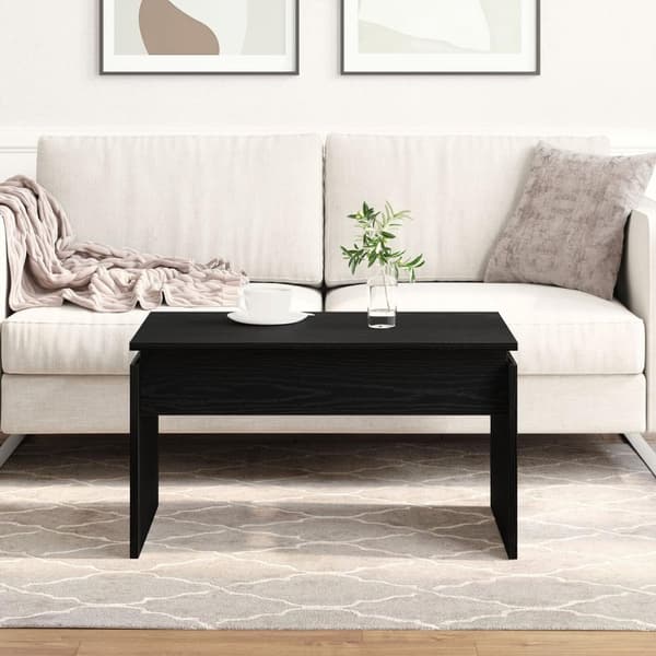 vidaXL Kaffeebord Svart Ek Trä 68 x 38 x 50 cm Hållbart Kaffeebord
