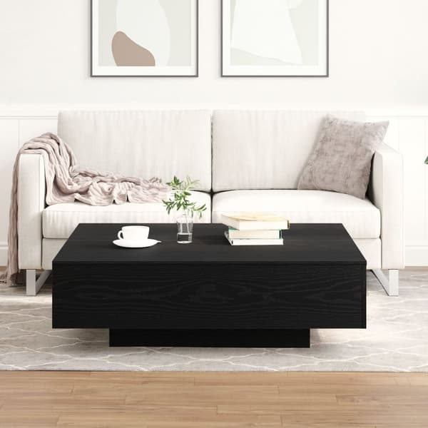 vidaXL Kaffebord Svart Eik 100x100x31 cm Ingeniørtre