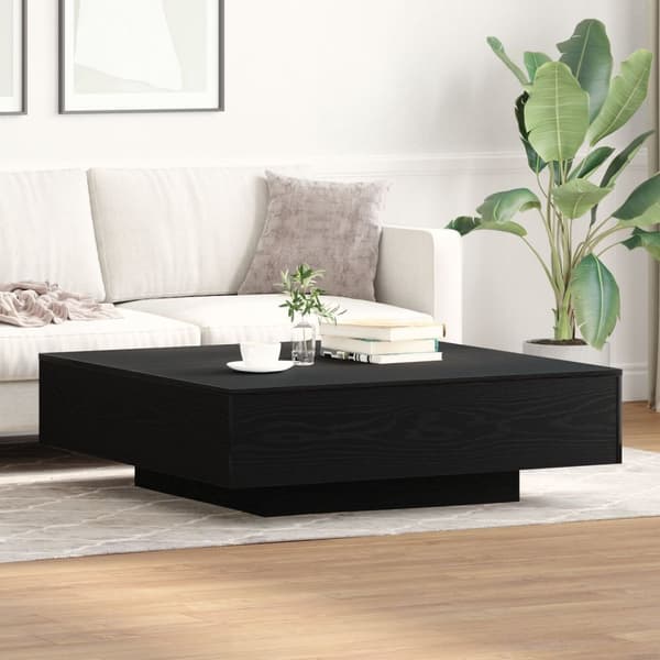 vidaXL Kaffebord Svart Eik 100x100x31 cm Ingeniørtre