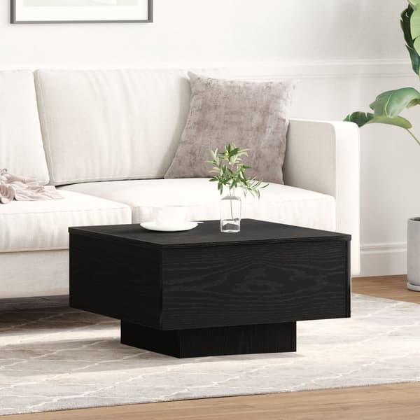 vidaXL Sofa Bord Sort Egetræ Konstrueret træ 55 x 55 x 31 cm Holdbart
