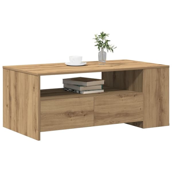 vidaXL Kaffebord - Artisan Eik - 102x55x43.5 cm - Laget av konstruert tre