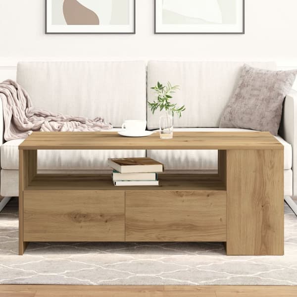 vidaXL Kaffebord - Artisan Eik - 102x55x43.5 cm - Laget av konstruert tre