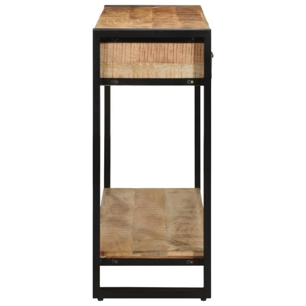 vidaXL Konsolbord Brunt, Sort Massivt mangotræ, jern 120 x 33 x 75 cm