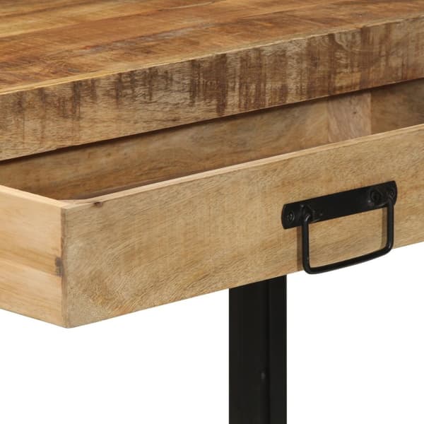 vidaXL Konsolbord Brunt, Sort Massivt mangotræ, jern 120 x 33 x 75 cm