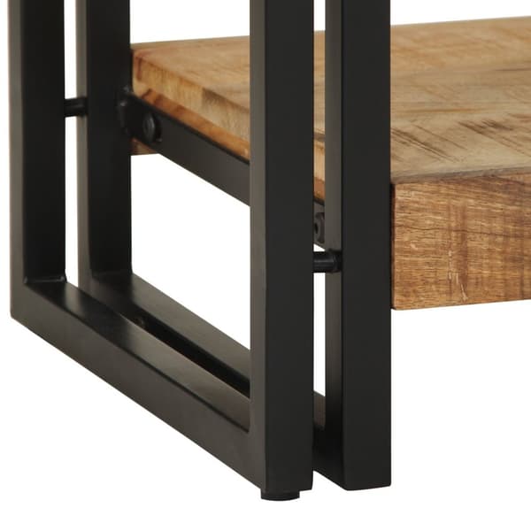 vidaXL Konsolbord Brunt, Sort Massivt mangotræ, jern 120 x 33 x 75 cm