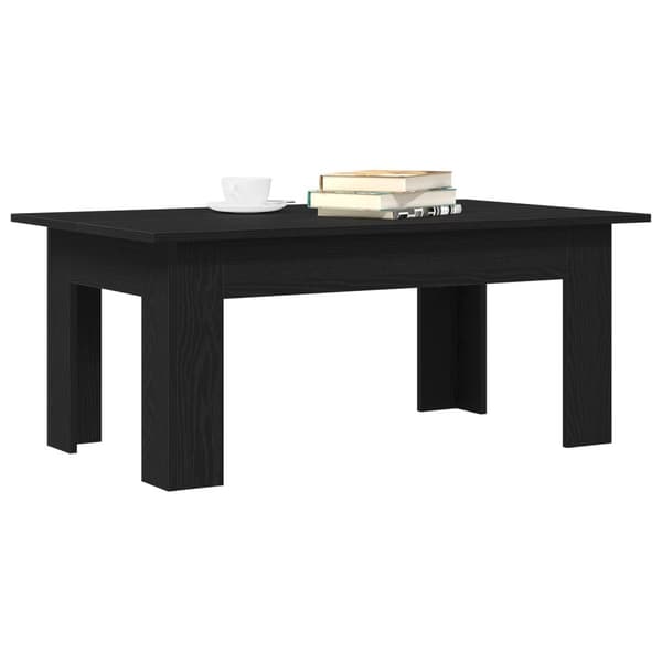 vidaXL Sofabord Sort egetræ Konstrueret træ 100 x 60 x 42 cm Holdbart