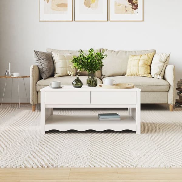 vidaXL Oyster White Træ Mellem Sofabord Rektangulær Moderne
