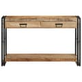 Miniatyrbilde 6 av 11: vidaXL Konsollbord 120x33x75 cm Solid Rått Mangotre