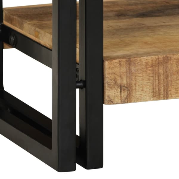 vidaXL Konsolbord Brun, Sort Solidt groft mangotræ, jern 90 x 33 x 75 cm