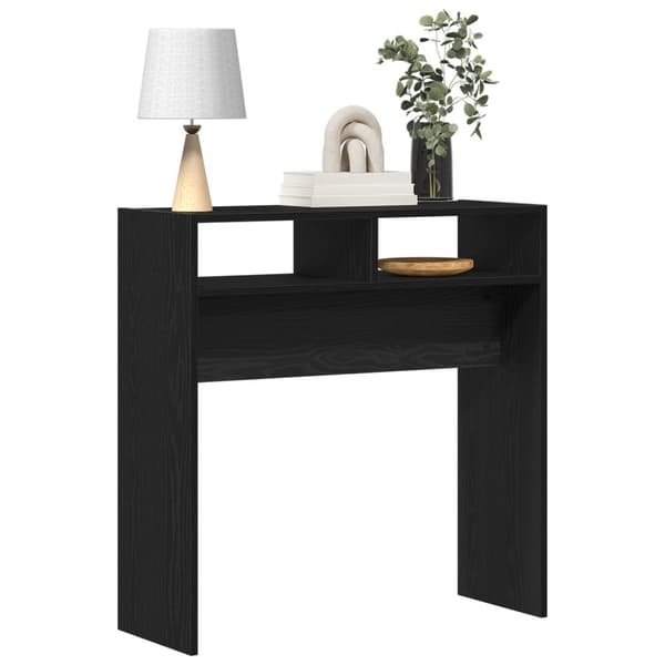 vidaXL Svart Eik Konsollbord - 78x30x80 cm - Laget av konstruert tre