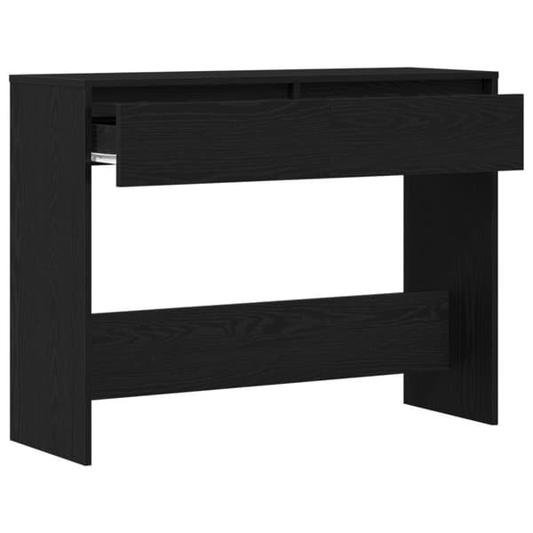 vidaXL Konsolbord Sort Egetræ Konstrukteret Træ 100 x 35 x 76.8 cm