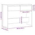 Miniatyrbillede 11 af 11: vidaXL Konsolbord Sort Egetræ Konstrukteret Træ 100 x 35 x 76.8 cm