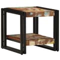 Miniatyrbillede 3 af 11: vidaXL Sofabord Flerfarvet, Sort Solidt genbrugstræ, jern 40 x 40 x 38 cm