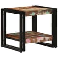 Miniatyrbillede 4 af 11: vidaXL Sofabord Flerfarvet, Sort Solidt genbrugstræ, jern 40 x 40 x 38 cm