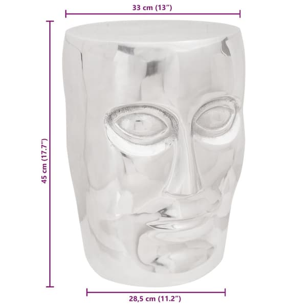 vidaXL Face Krakk Sølv 33x33x45 cm Aluminium