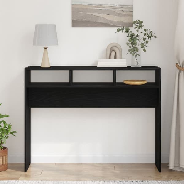 vidaXL Konsolipöytä, Musta Tammi, 105x30x80 cm, Viimeistelty Puu
