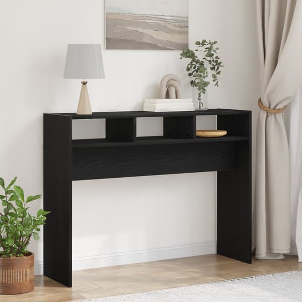 vidaXL Konsolipöytä, Musta Tammi, 105x30x80 cm, Viimeistelty Puu