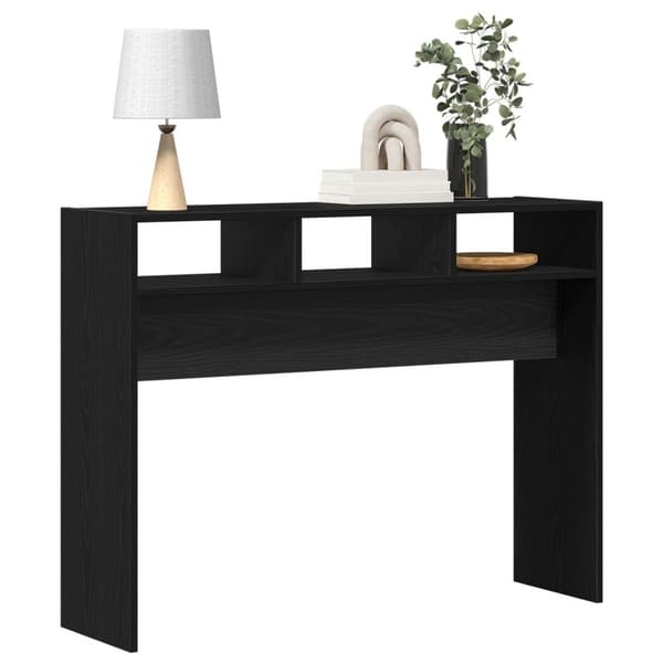 vidaXL Konsollbord Svart Eik 105x30x80 cm Ingeniørtre
