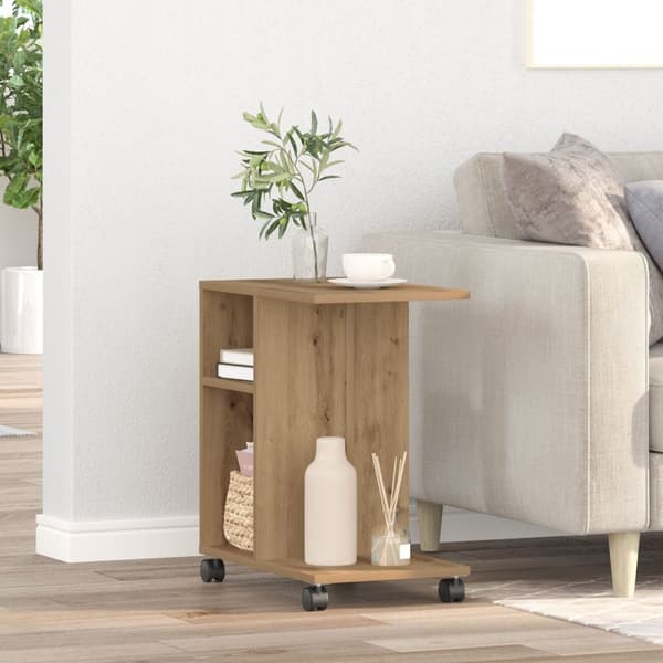 vidaXL Sidebord Artisan Eg Konstrueret træ Kompakt Bærbar Endebord
