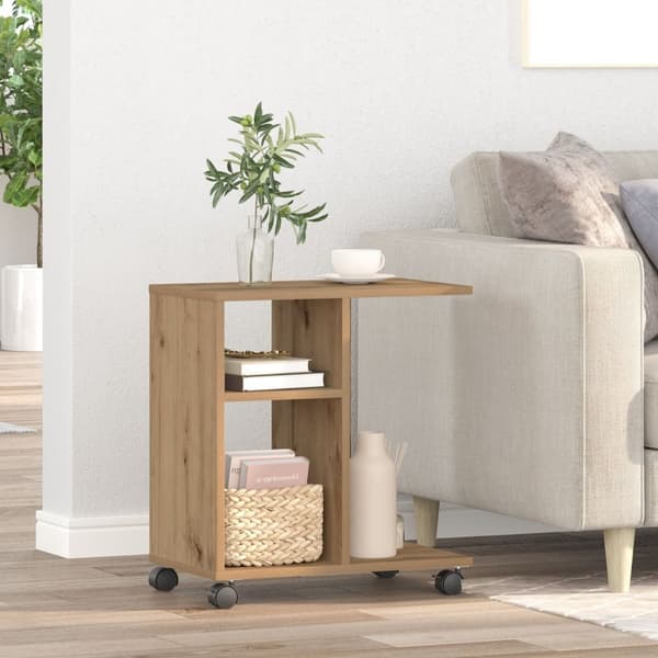 vidaXL Sidobord Artisan Ek Konstruerat trä Kompakt Bärbar Sidobord