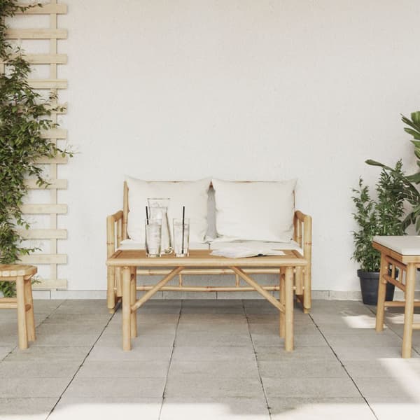 vidaXL Naturlig Bambu Bambu 90 x 50 x 43 cm Kaffe Bord Rektangulärt