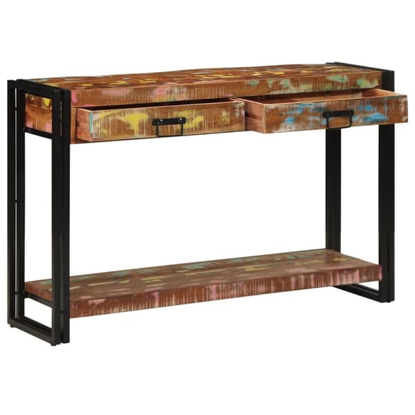 vidaXL Konsollbord Flerfarget 120x33x75 cm Solid Gjenvunnet Tre
