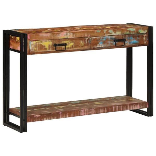 vidaXL Konsollbord Flerfarget 120x33x75 cm Solid Gjenvunnet Tre