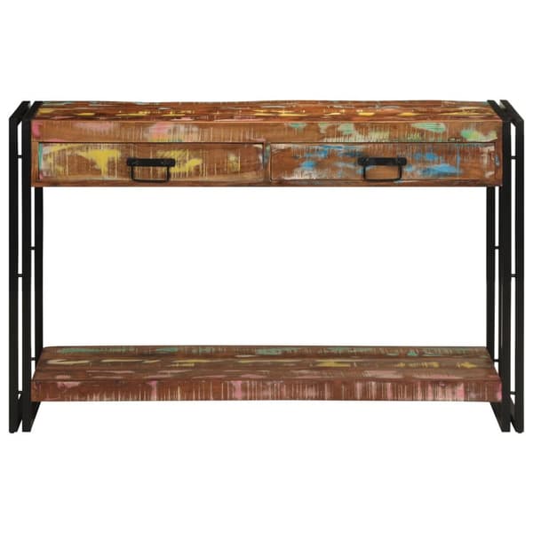 vidaXL Konsollbord Flerfarget 120x33x75 cm Solid Gjenvunnet Tre