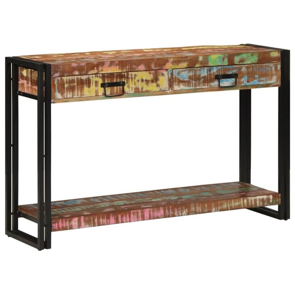 vidaXL Konsollbord Flerfarget 120x33x75 cm Solid Gjenvunnet Tre