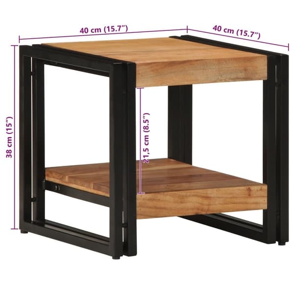 vidaXL Kaffebord 40x50x38 cm Massivt Akasietre