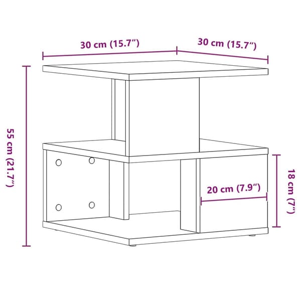vidaXL Sidebord i kunstverk eik 40x40x40 cm