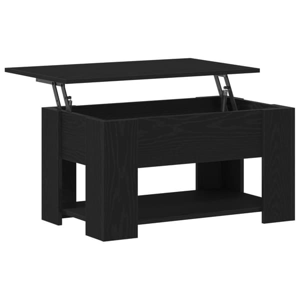 vidaXL Sofabord Sort egetræ Træ 79 x 49 x 42,5 cm Sofabord Rektangulær