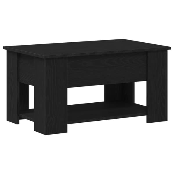 vidaXL Sofabord Sort egetræ Træ 79 x 49 x 42,5 cm Sofabord Rektangulær