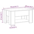 Miniatyrbillede 11 af 11: vidaXL Sofabord Sort egetræ Træ 79 x 49 x 42,5 cm Sofabord Rektangulær